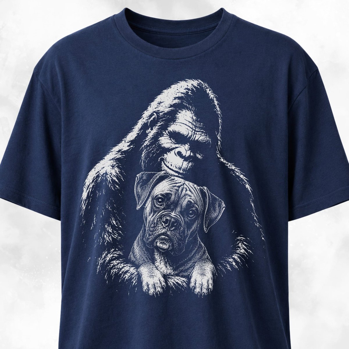 Sasquatch Hugging Boxer T Shirt Gift For Dog Lover