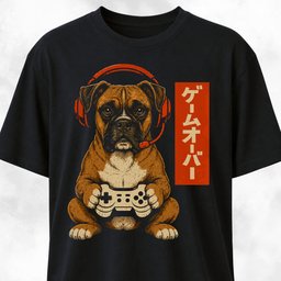 Retro Gamer Boxer T Shirt Gift For Dog Lover