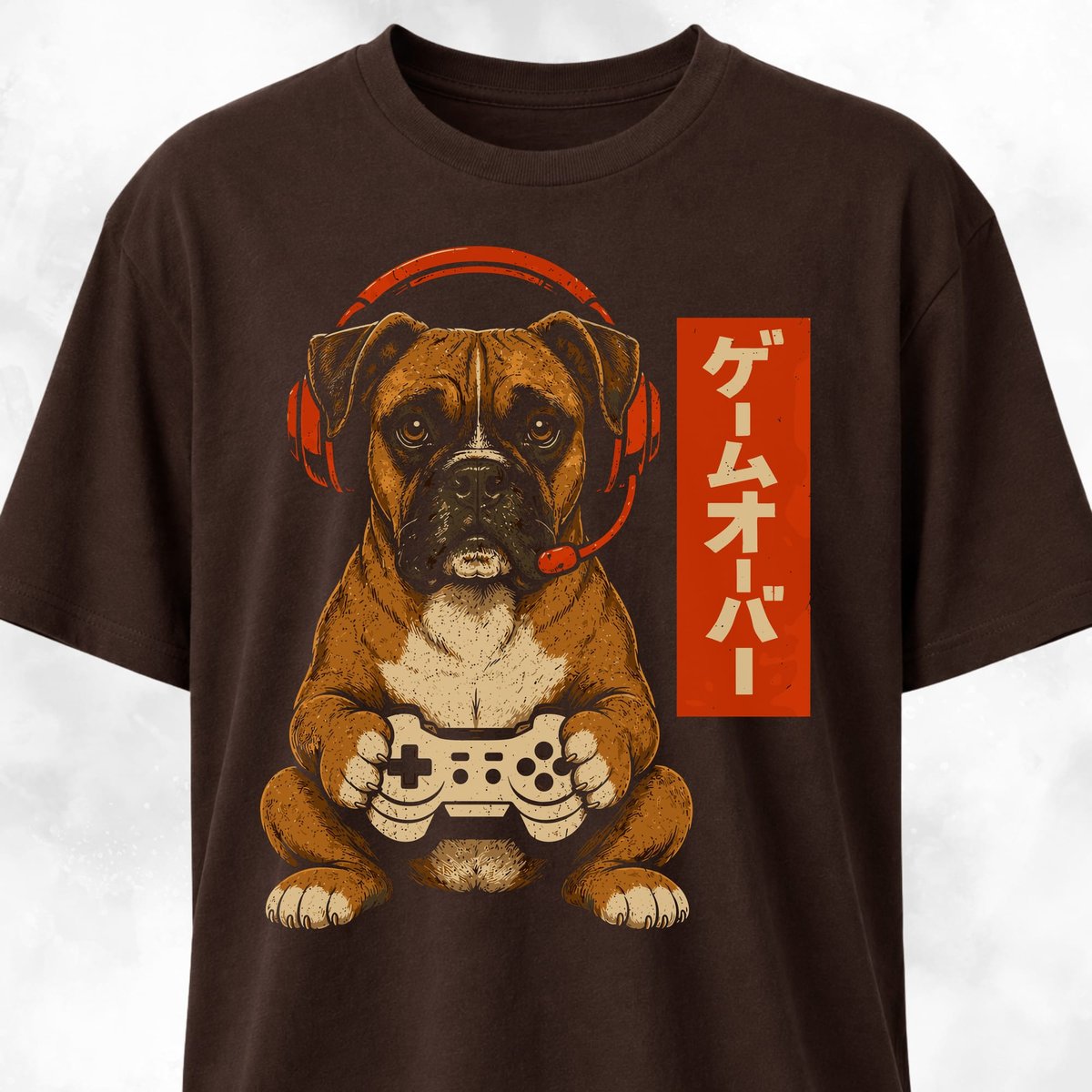 Retro Gamer Boxer T Shirt Gift For Dog Lover