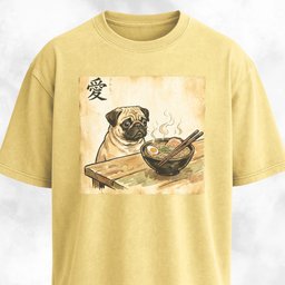 Japanese Pug Eating Ramen T Shirt Gift For Dog Lover