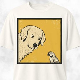 Goldie With Parrot T Shirt Gift For Dog Lover