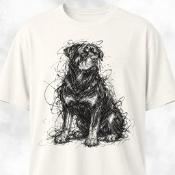 Scribble Rottweiler T Shirt Gift For Dog Lover