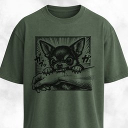 Manga Chihuahua Biting An Arm T Shirt Gift For Dog Lover
