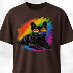 Rainbow Sunglasses French Bulldog T Shirt Gift For Dog Lover