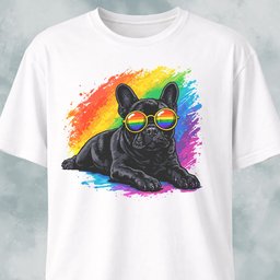 Rainbow Sunglasses French Bulldog T Shirt Gift For Dog Lover