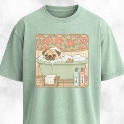 Pug Taking A Bath T Shirt Gift For Dog Lover