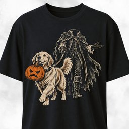 Golden Retriever And Pumpkin Horseman T Shirt Gift For Dog Lover