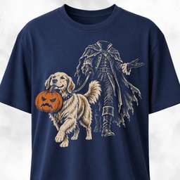 Golden Retriever And Pumpkin Horseman T Shirt Gift For Dog Lover