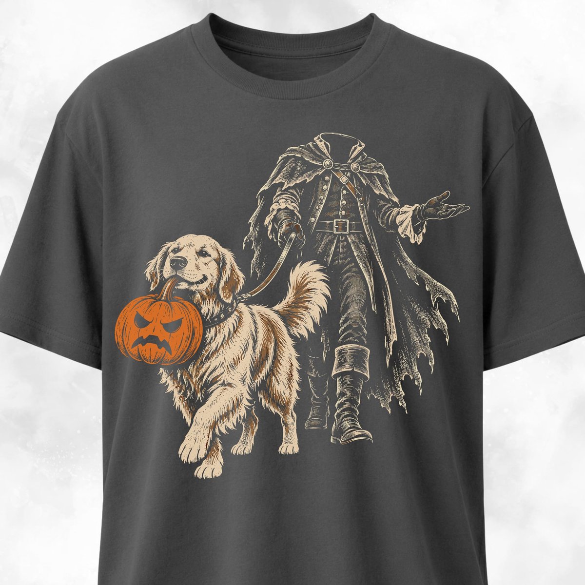 Golden Retriever And Pumpkin Horseman T Shirt Gift For Dog Lover
