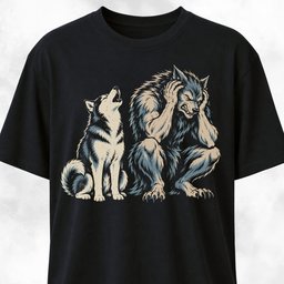 Howling Husky And Exhausted Werewolf T Shirt Gift For Dog Lover