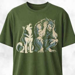 Howling Husky And Exhausted Werewolf T Shirt Gift For Dog Lover