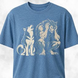 Howling Husky And Exhausted Werewolf T Shirt Gift For Dog Lover