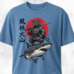 Samurai Cane Corso Riding A Shark T Shirt Gift For Dog Lover