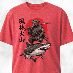 Samurai Cane Corso Riding A Shark T Shirt Gift For Dog Lover