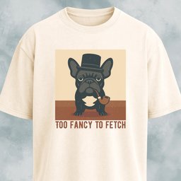 Too Fancy To Fetch French Bulldog T Shirt Gift For Dog Lover