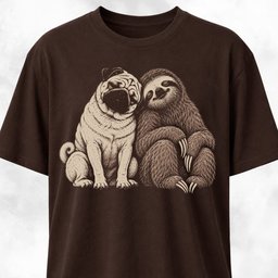 Sleepy Pug With Sloth T Shirt Gift For Dog Lover