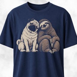 Sleepy Pug With Sloth T Shirt Gift For Dog Lover