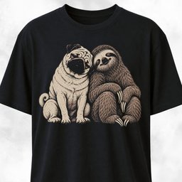 Sleepy Pug With Sloth T Shirt Gift For Dog Lover
