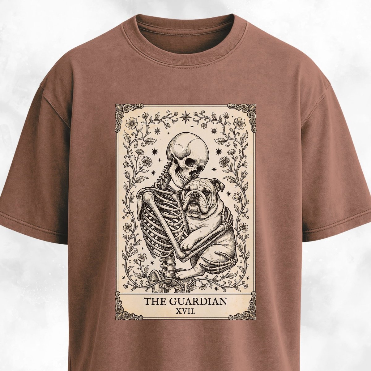 The Guardian Bulldog Tarot Card T Shirt Gift For Dog Lover