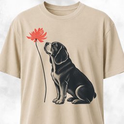 Red Flower Beagle T Shirt Gift For Dog Lover