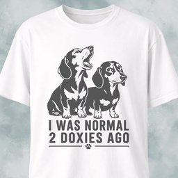I Was Normal 2 Doxies Ago T Shirt Gift For Dog Lover