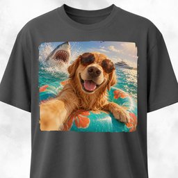Golden Retriever With Shark T Shirt Gift For Dog Lover