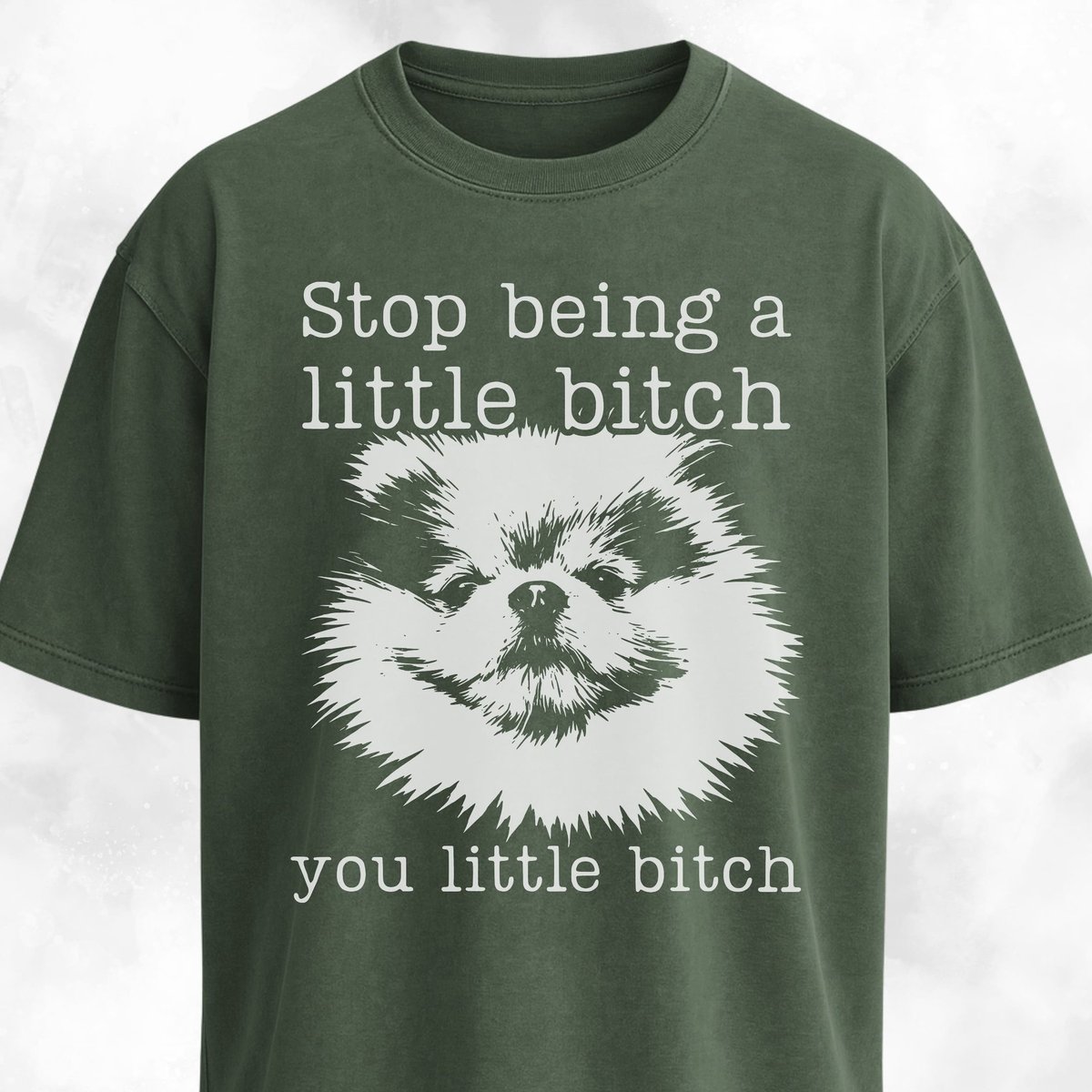 Stop Being A Little Bitch Pomeranian T Shirt Gift For Dog Lover