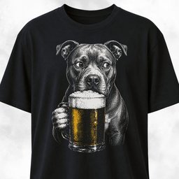 Pitbull Sipping Beer T Shirt Gift For Dog Lover