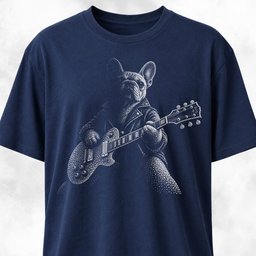 Rhinestone Frenchie Guitarist T Shirt Gift For Dog Lover