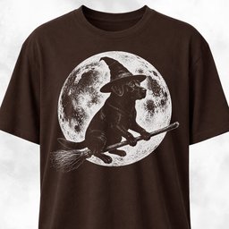 Labrador On A Broom T Shirt Gift For Dog Lover