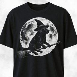 Labrador On A Broom T Shirt Gift For Dog Lover