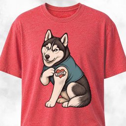 I Love Mom Tattoo Husky T Shirt Gift For Mom