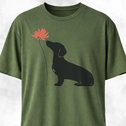 Red Flower Dachshund T Shirt Gift For Dog Lover