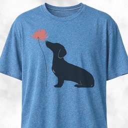 Red Flower Dachshund T Shirt Gift For Dog Lover