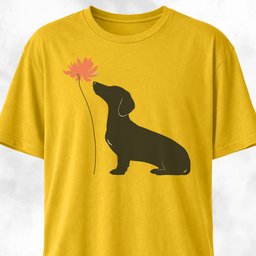 Red Flower Dachshund T Shirt Gift For Dog Lover