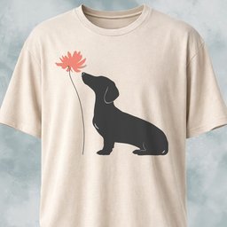 Red Flower Dachshund T Shirt Gift For Dog Lover