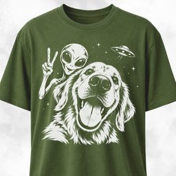 Goldie Alien Selfie T Shirt Gift For Dog Lover