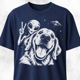Goldie Alien Selfie T Shirt Gift For Dog Lover
