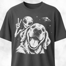 Goldie Alien Selfie T Shirt Gift For Dog Lover