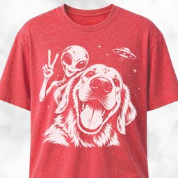 Goldie Alien Selfie T Shirt Gift For Dog Lover