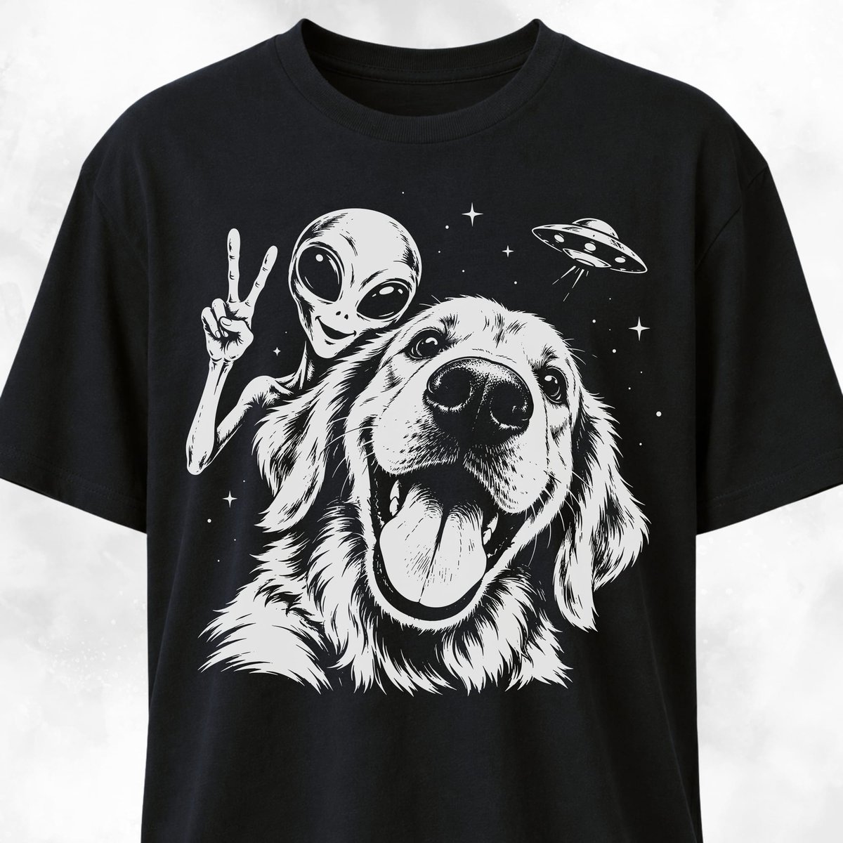 Goldie Alien Selfie T Shirt Gift For Dog Lover