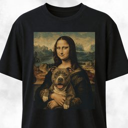Monalisa Pitbull Edition T Shirt Gift For Dog Lover