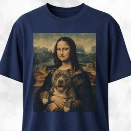 Monalisa Pitbull Edition T Shirt Gift For Dog Lover