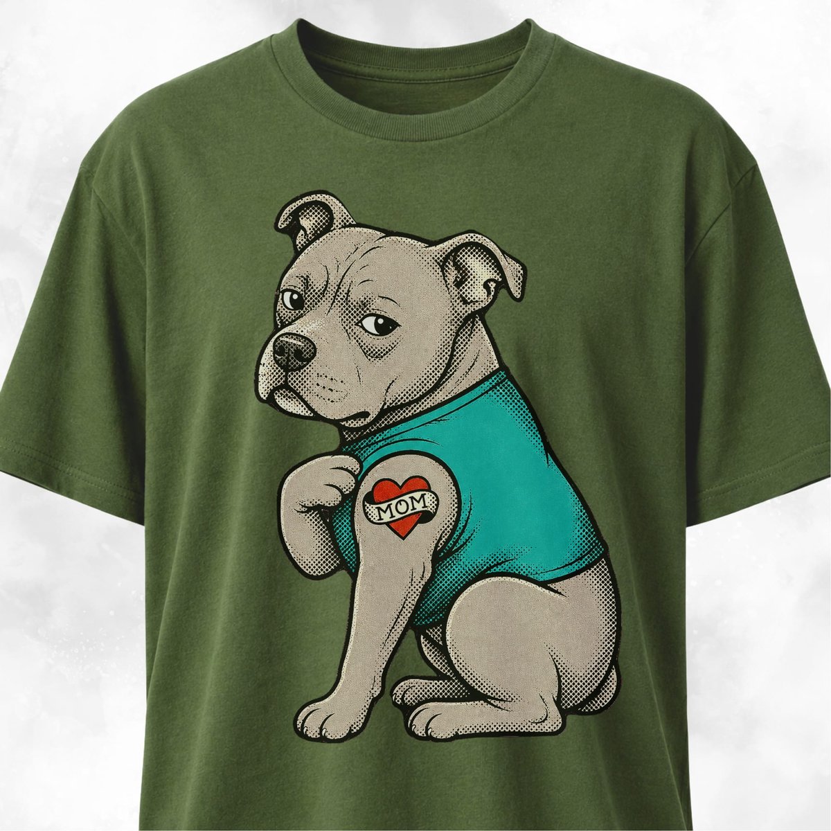 I Love Mom Tattoo Pitbull T Shirt Gift For Mom