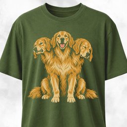 Three Headed Golden Retriever Guardian T Shirt Gift For Dog Lover