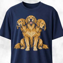 Three Headed Golden Retriever Guardian T Shirt Gift For Dog Lover