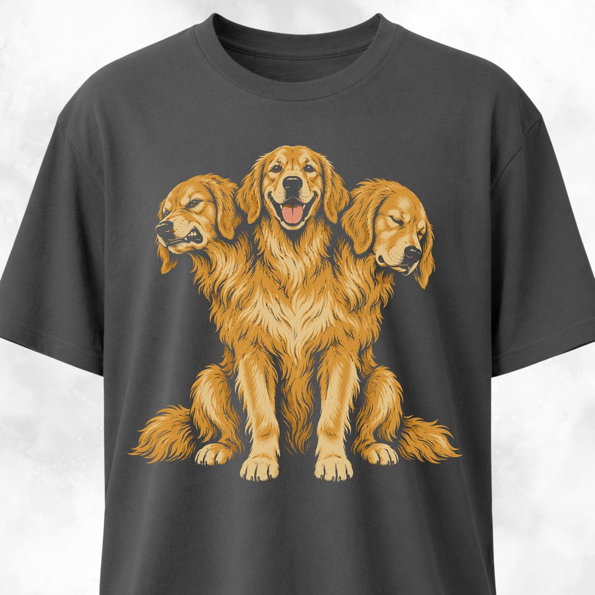 Three Headed Golden Retriever Guardian T Shirt Gift For Dog Lover