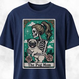 The Pug Mom Green Tarot Card T Shirt Gift For Mom