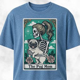 The Pug Mom Green Tarot Card T Shirt Gift For Mom