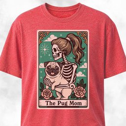 The Pug Mom Green Tarot Card T Shirt Gift For Mom